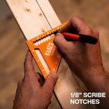 Klein Tools 9354SSQ 4.5 in. Trim Square with Double Laser-Etched Markings, Aluminum, Orange (1 Pack) - 3