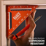 Klein Tools 9354SSQ 4.5 in. Trim Square with Double Laser-Etched Markings, Aluminum, Orange (1 Pack) - 4