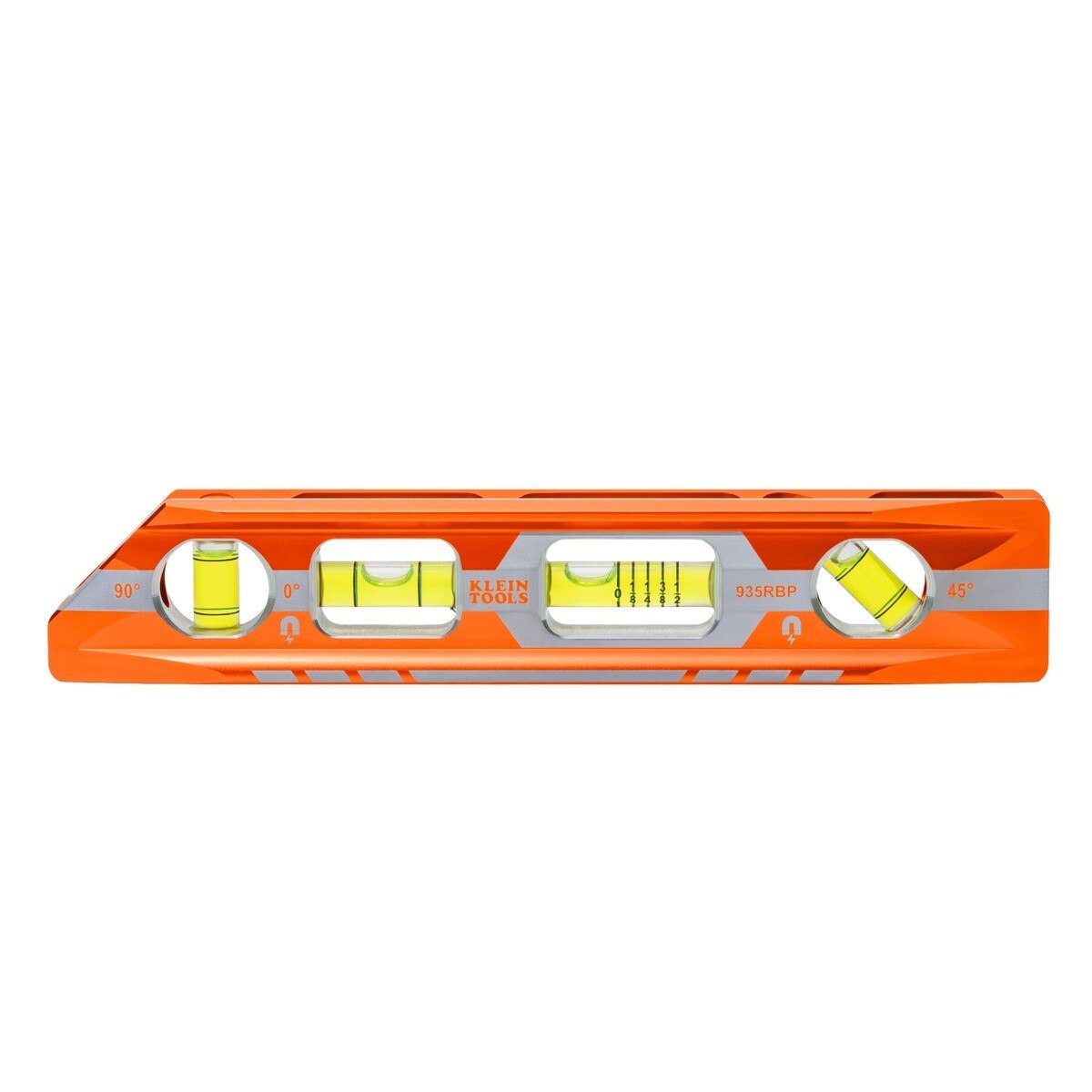 Klein Tools 935RBP 8" Magnetic Pitch Vial Torpedo Level with 4 Vials