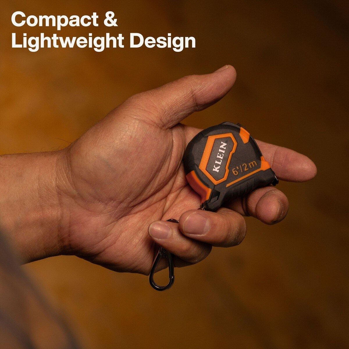 Klein Tools 9362 6' Keychain Tape Measure with Nylon Coated Blade and SAE Metric Markings - 4