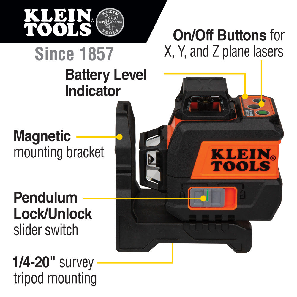 Klein 93CPLG Compact Green Planar Laser Level - 2