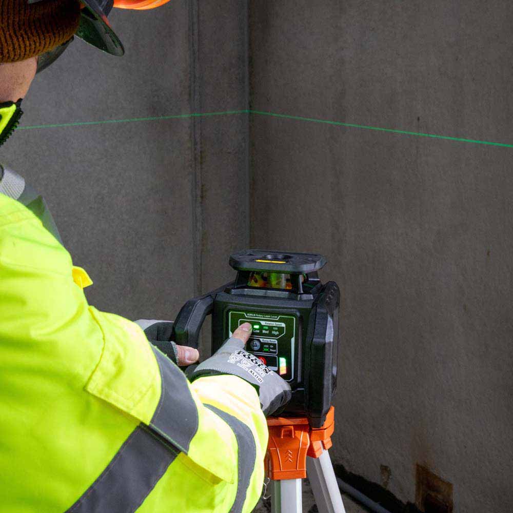 Klein 93RLS Green Rotary Laser Level, Self-Leveling with Plumb Spot and Tripod - 6