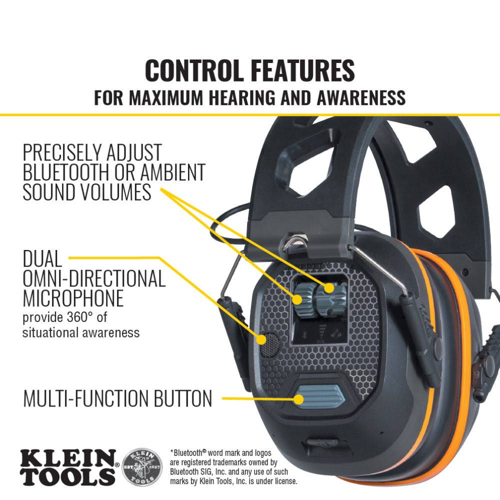 Klein AESEM1S Situational Awareness Bluetooth Earmuffs - 3