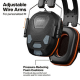 Klein Tools AESEM2 Slim Bluetooth 5.4 Over-The-Head Earmuffs with 23 dB NRR and 50+ Hour Runtime - 5