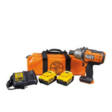 Klein BAT207161 20V 7/16" Cordless Impact Wrench Kit with Charger and Bag (2 Batteries)
