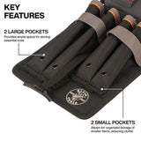 Klein Tools BC531C Mini Tool Apron Rail System Module with 4 Pockets and Tape Thong - 2