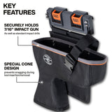 Klein Tools BC532C Impact Holder for 7/16 Inch Impact Guns, Bucket Work Center Rail System - 2