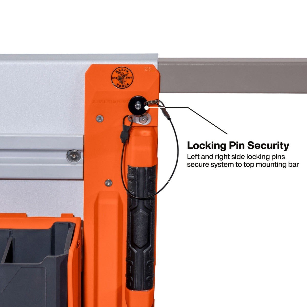 Klein Tools BC600WA LiftPro 20" Wall Mount System with 4 Interior Rails for Tool Storage - 3