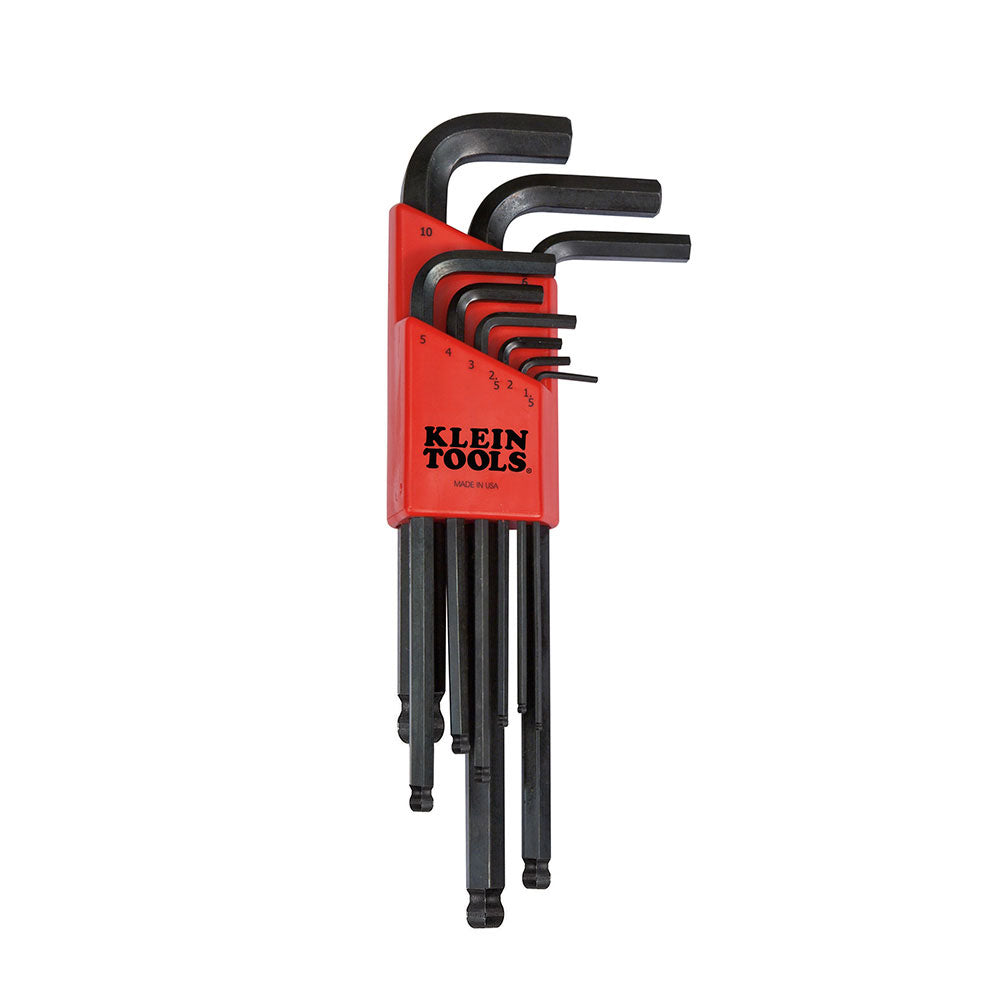 Klein BLMK10 L Style Ball End Hex Key Caddy Set Metric 9-Piece