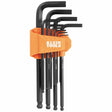 Klein BLS10M Long Ball-End Hex Key Set, Metric, 10-Piece