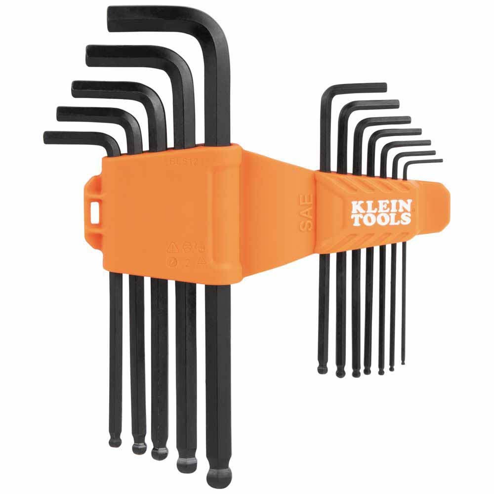 Klein BLS12 L-Style Ball-End Hex Key Wrench Set, SAE, 12-Piece - 3