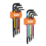 Klein BLS18 Color Coded Hex Key Set, SAE and Metric, 18-Piece