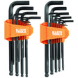 Klein BLS22 Long Ball End Hex Key Set, SAE and Metric, 22-Piece