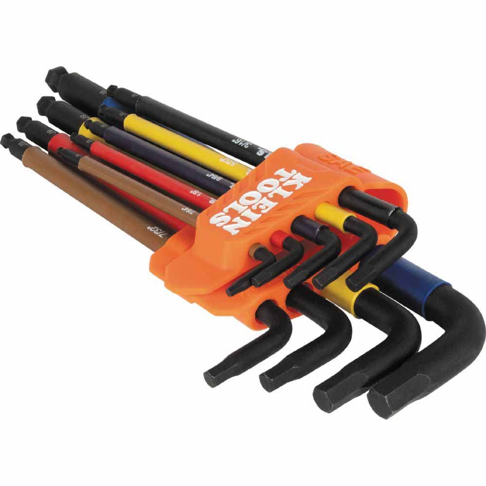 Klein Tools BLS9 Color-Coded Extra-Long L Style Hex Key Caddy Set, SAE, 9-Piece - 2