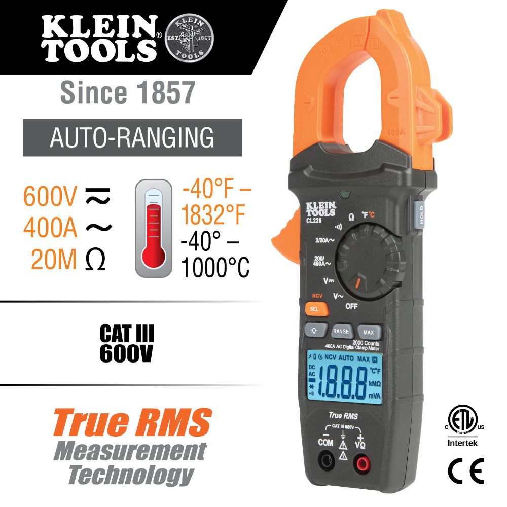 Klein CL220VP Premium Meter Electrical Test Kit - 2