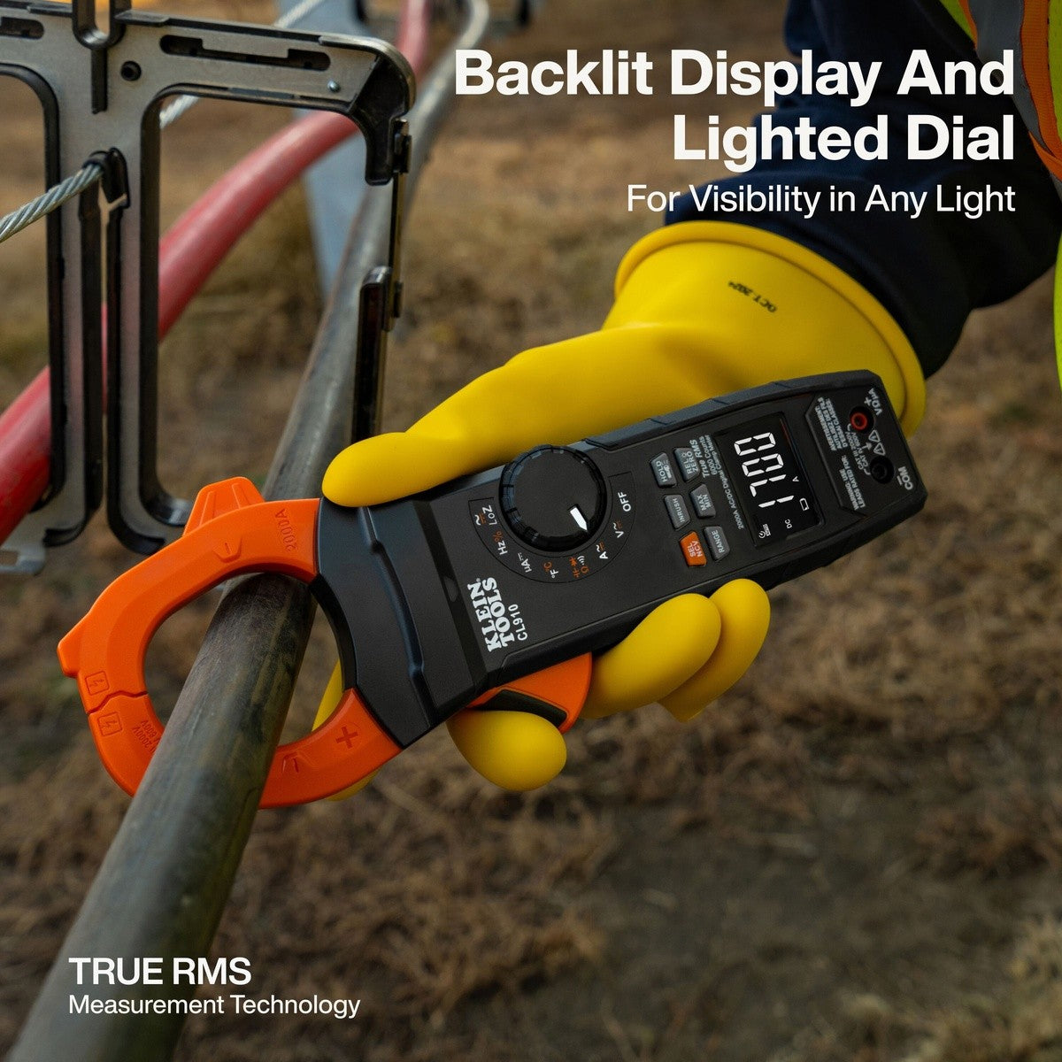 Klein Tools CL910 2000V 2000A AC/DC Auto-Ranging TRMS Clamp Meter with Worklight - 3