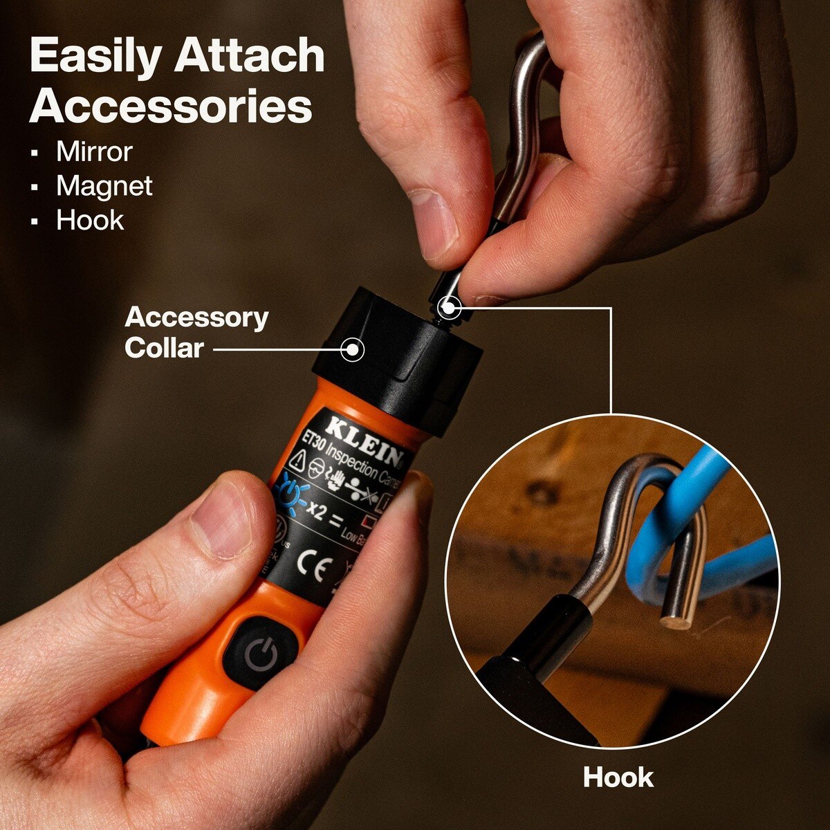 Klein Tools ET30 Compact 3.6" WirelessInspection Camera with 1080p HD WiFi and 4 LED Lights - 8