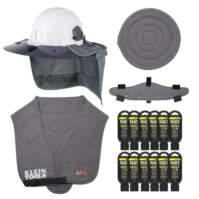 Klein FRSUMKIT1 Flame Resistant Summer Set with Hybrid Brim and SPF 50 Sunscreen (48 Piece)