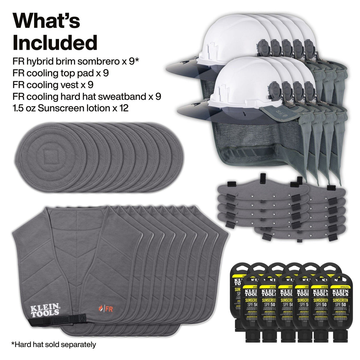 Klein FRSUMKIT1 Flame Resistant Summer Set with Hybrid Brim and SPF 50 Sunscreen (48 Piece) - 2