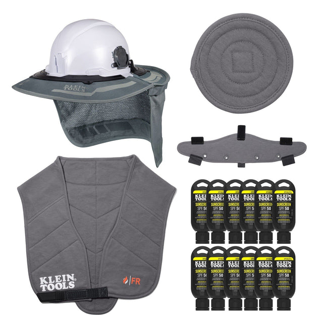 Klein FRSUMKIT2 Flame Resistant Summer Set Full Brim Cooling Kit (48 Piece)