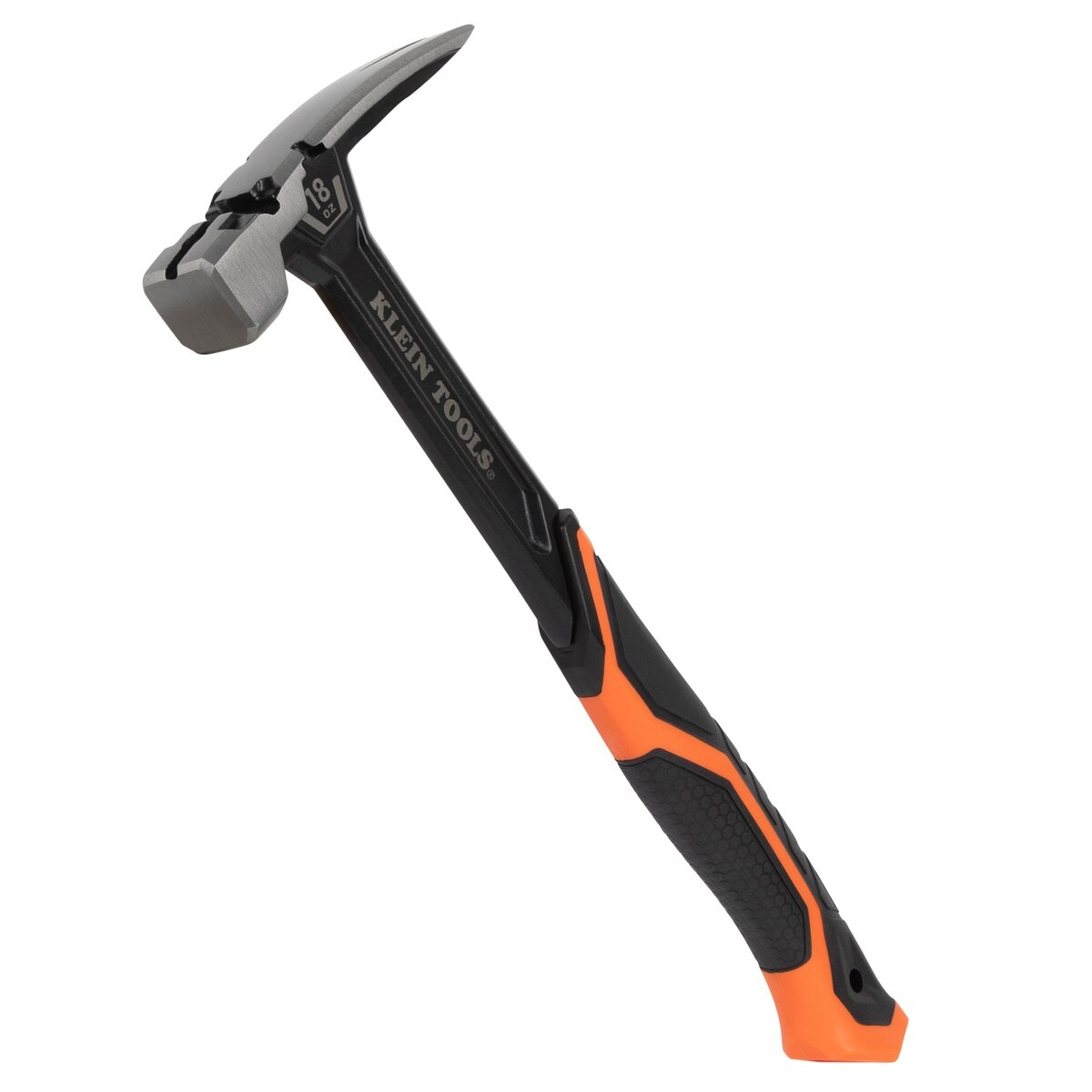 Klein Tools H80918S Smooth Face Steel Claw Hammer with Full Steel Core and Magnetic Nail Starter (18 oz)