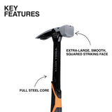 Klein Tools H80918S Smooth Face Steel Claw Hammer with Full Steel Core and Magnetic Nail Starter (18 oz) - 2