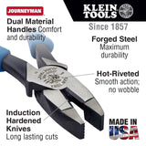 Klein Tools J2000-9NE Lineman's Pliers, 9", Journeyman Handle - 7