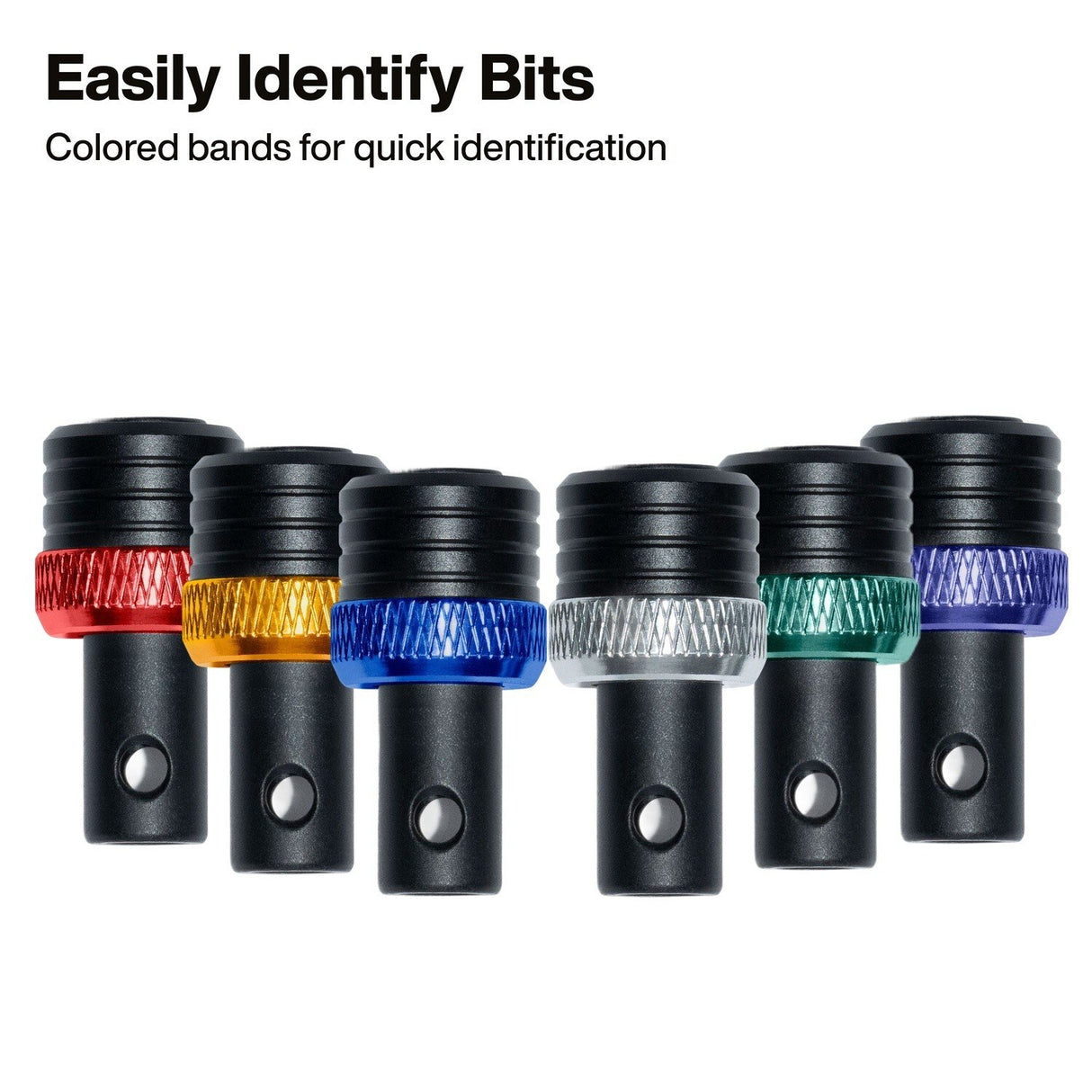 Klein K33851 1/4" Hex Bit Holder Keychain Set with Color Coded Holders (6 Piece) - 4