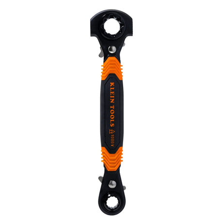 Klein Tools KT175HFINS 7-in-1 Insulated Lineman Ratcheting Wrench with Hammer Faces 11.36"