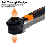 Klein Tools KT175HFINS 7-in-1 Insulated Lineman Ratcheting Wrench with Hammer Faces 11.36" - 4