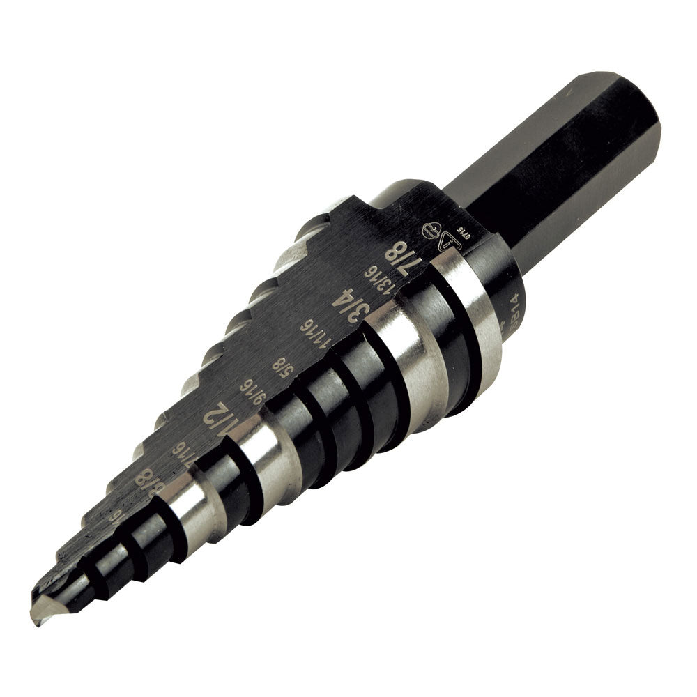 Klein KTSB14 Step Drill Bit #14 Double-Fluted, 3/16 to 7/8