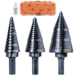 Klein KTSBSPRO Premium Electrician's 3/8-Inch Hex Step Bit Set, 3 Piece