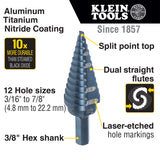 Klein KTSBSPRO Premium Electrician's 3/8-Inch Hex Step Bit Set, 3 Piece - 2