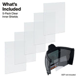 Klein Tools KWHISHIELD Phoenix Series Welding Helmet Inner Shield Replacement 3.78 x 4.06" Clear Polycarbonate (5 Pack) - 4