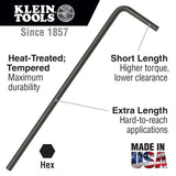 Klein Tools LL10 Long Arm Hex Key, 5/32" - 2