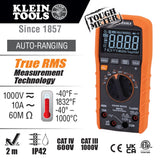 Klein MM720 Digital Multimeter, TRMS Auto-Ranging, 1000V, Temp, Low Impedance - 5