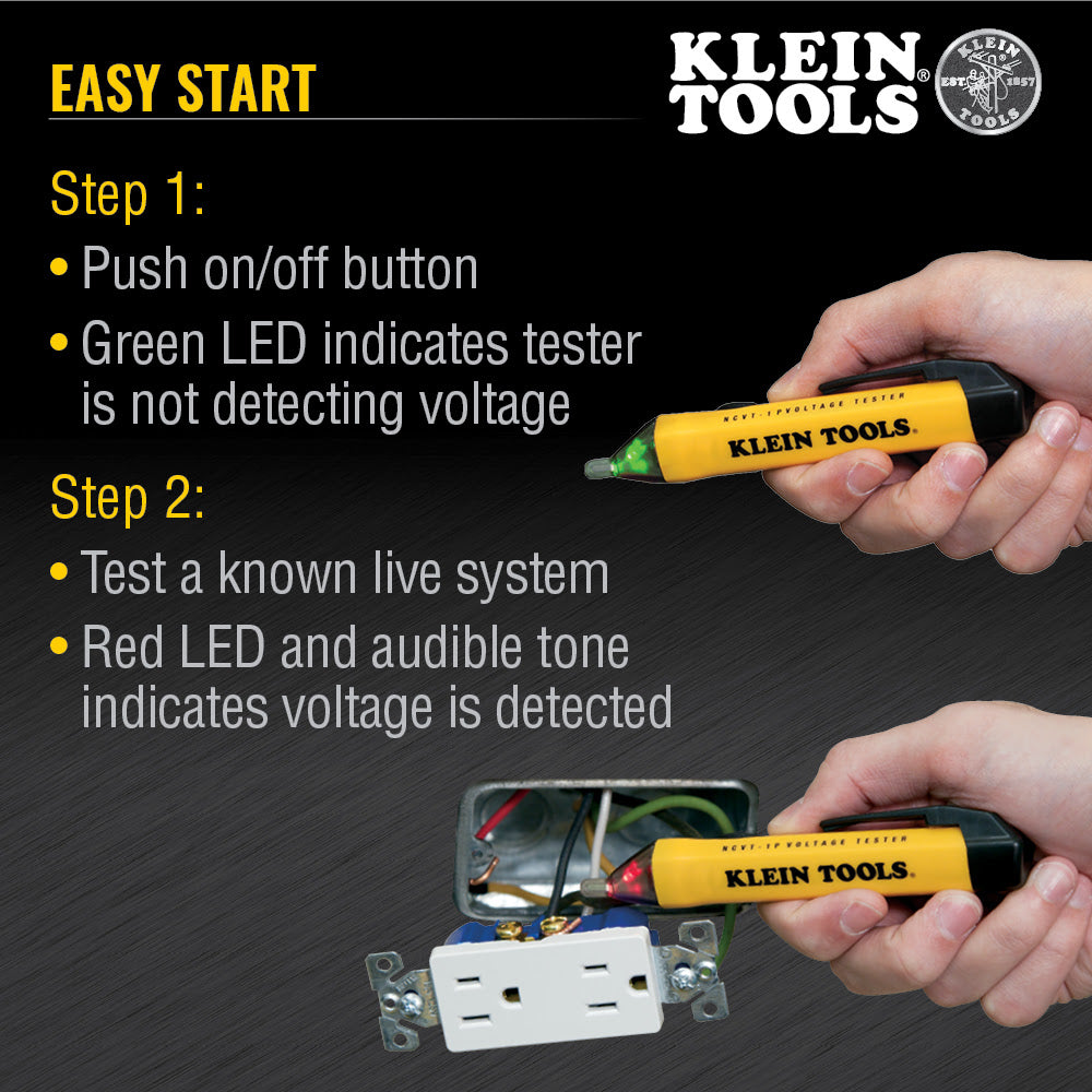 Klein NCVT1PKIT Non-Contact Voltage and GFCI Receptacle Test Kit - 8