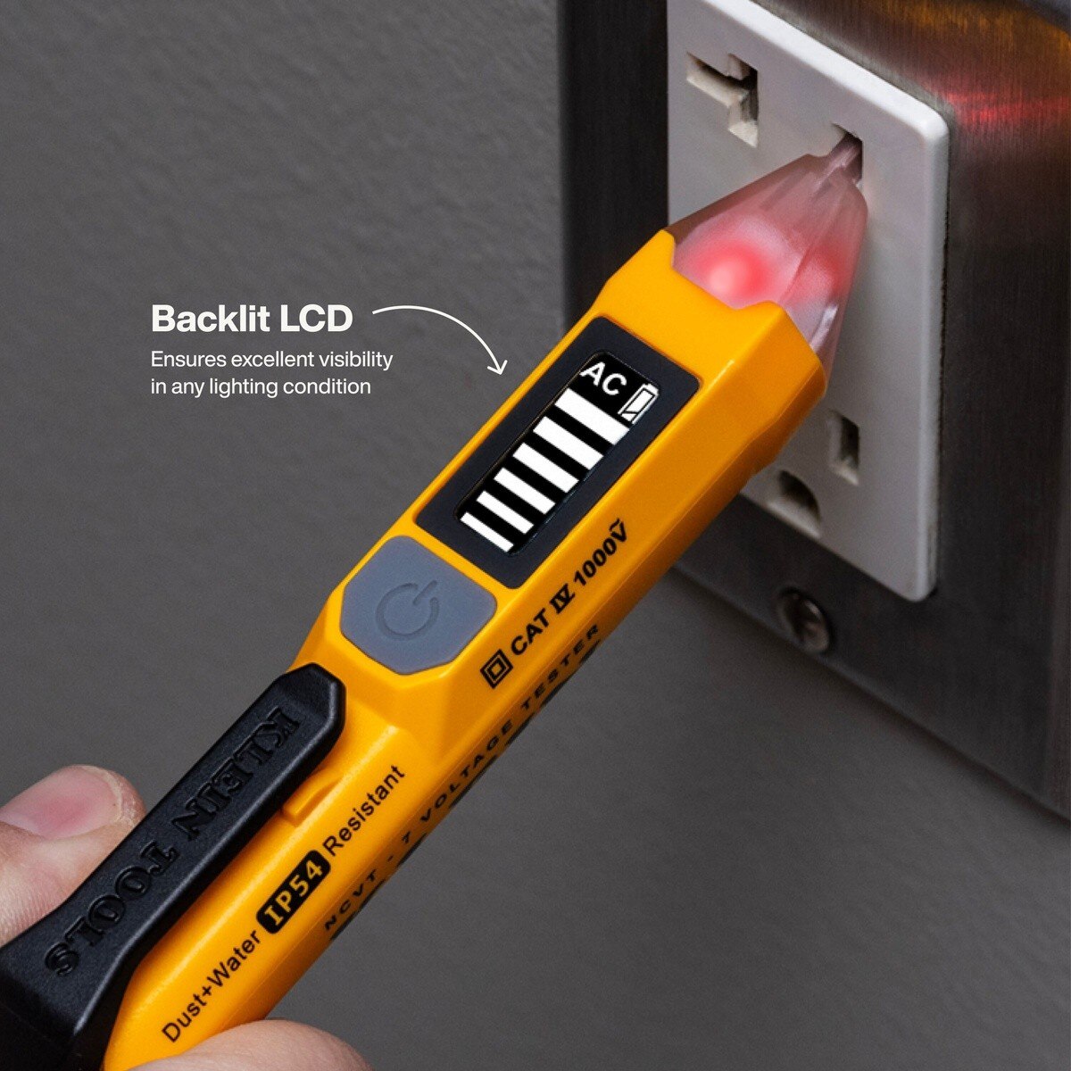 Klein Tools NCVT7 Non Contact Voltage Tester with Signal Strength 12 to 1000V AC (2 AAA Batteries) - 5
