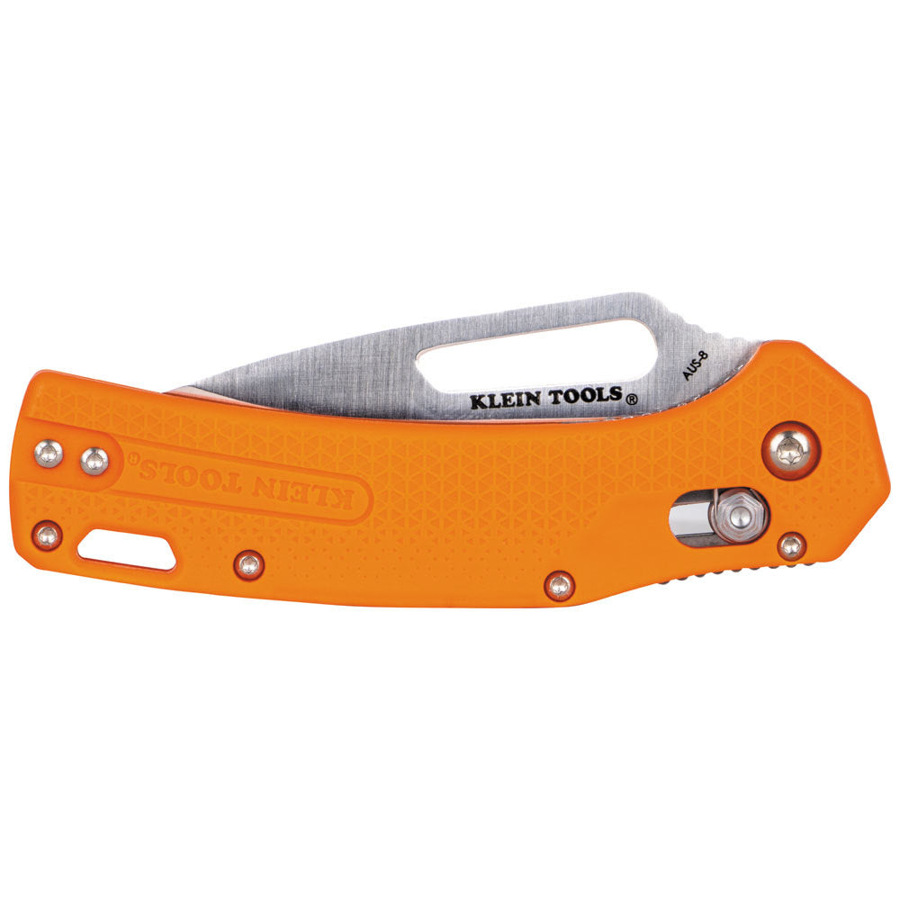 Klein OFK000ORT KTO Resurgence Fishing Knife, Drop Point Blade, Orange Handle - 5