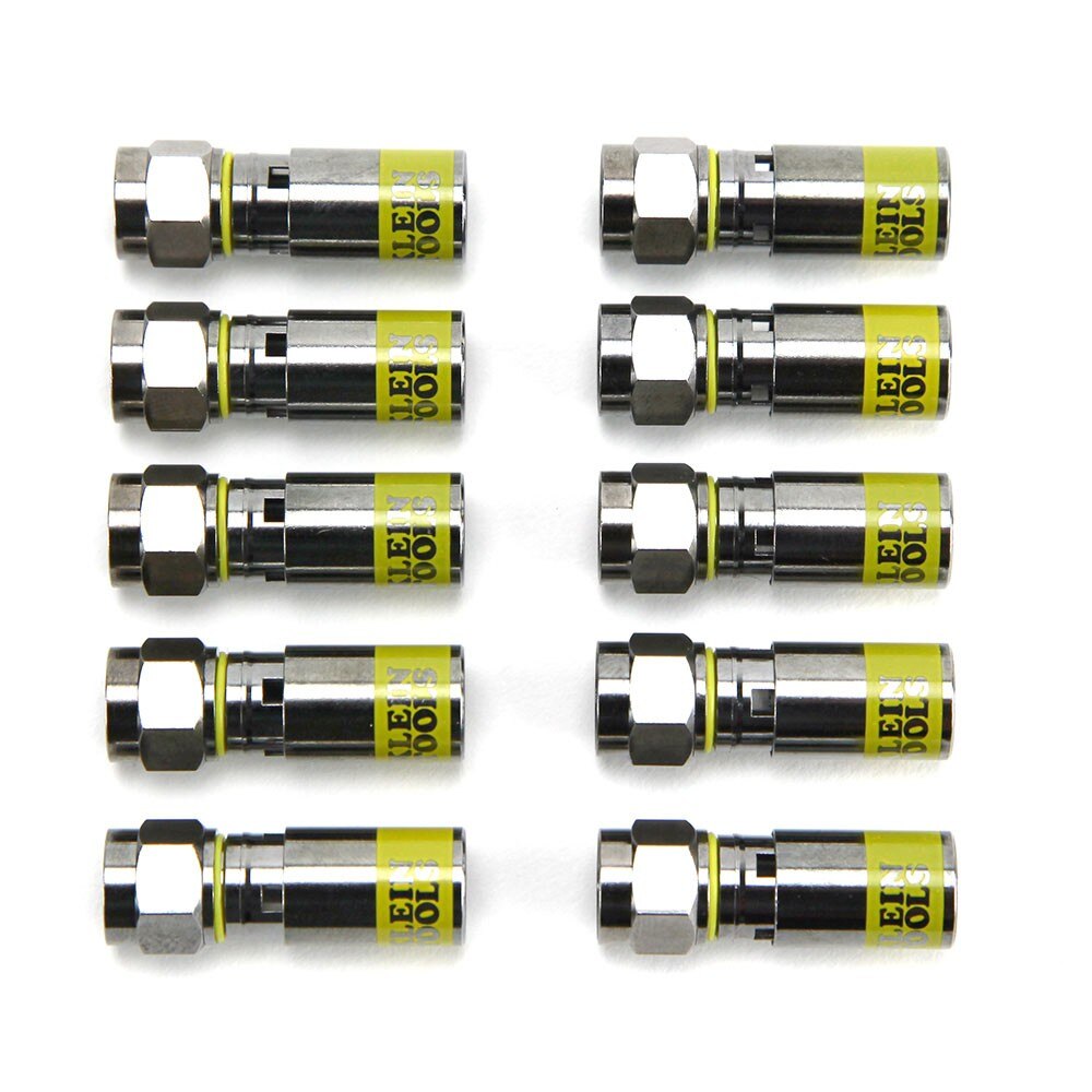 Klein Tools VDV812-606 Universal F Compression Connectors RG6/6Q 10-Pack - 2