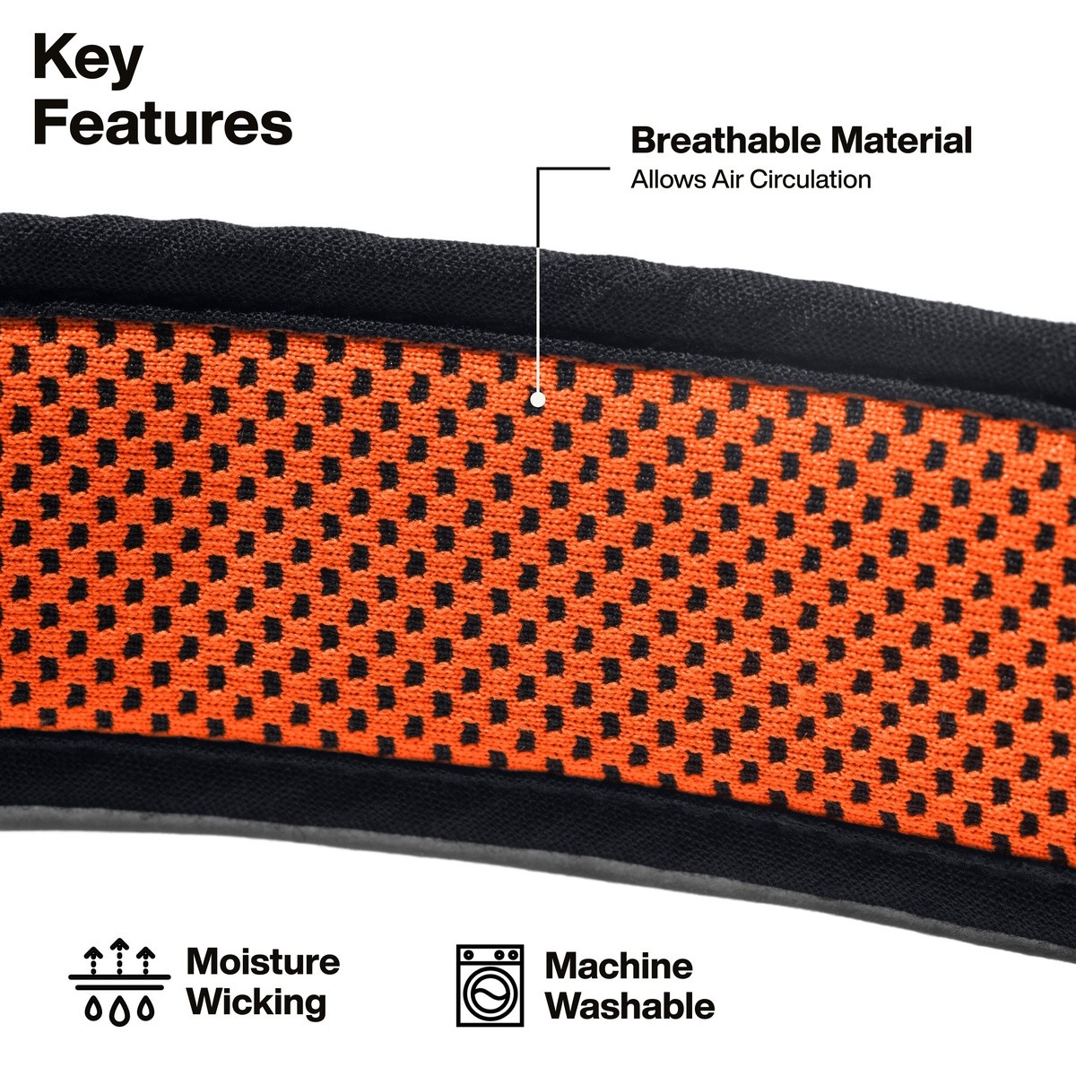 Klein Tools WBHLSWTBND Wide-Beam Headlamp Sweatband Replacement 12" x 3.8" (3 Pack) - 3
