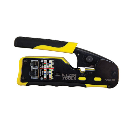 Klein Tools VDV226-110 Pass-Thru Modular Crimper / Stripper  RJ11, RJ12, RJ45