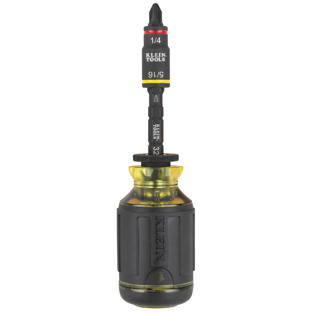 Klein 32308F 10-in-1 Impact-Rated Stubby Driver Set with Flip Socket - 6