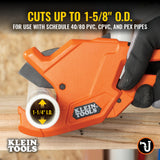 Klein 50044 1-1/4-Inch Precision Ratcheting PVC Pipe Cutter - 3