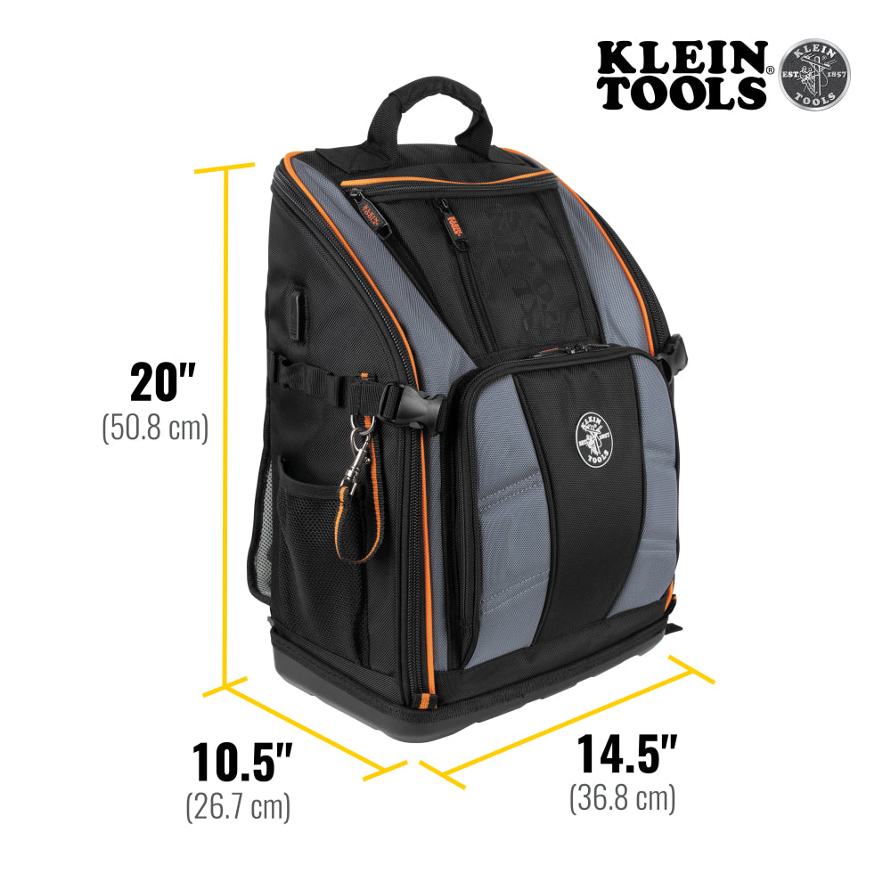 Klein 62482 Tradesman Pro Tool Station Tool Bag Backpack, 27 Pockets - 3