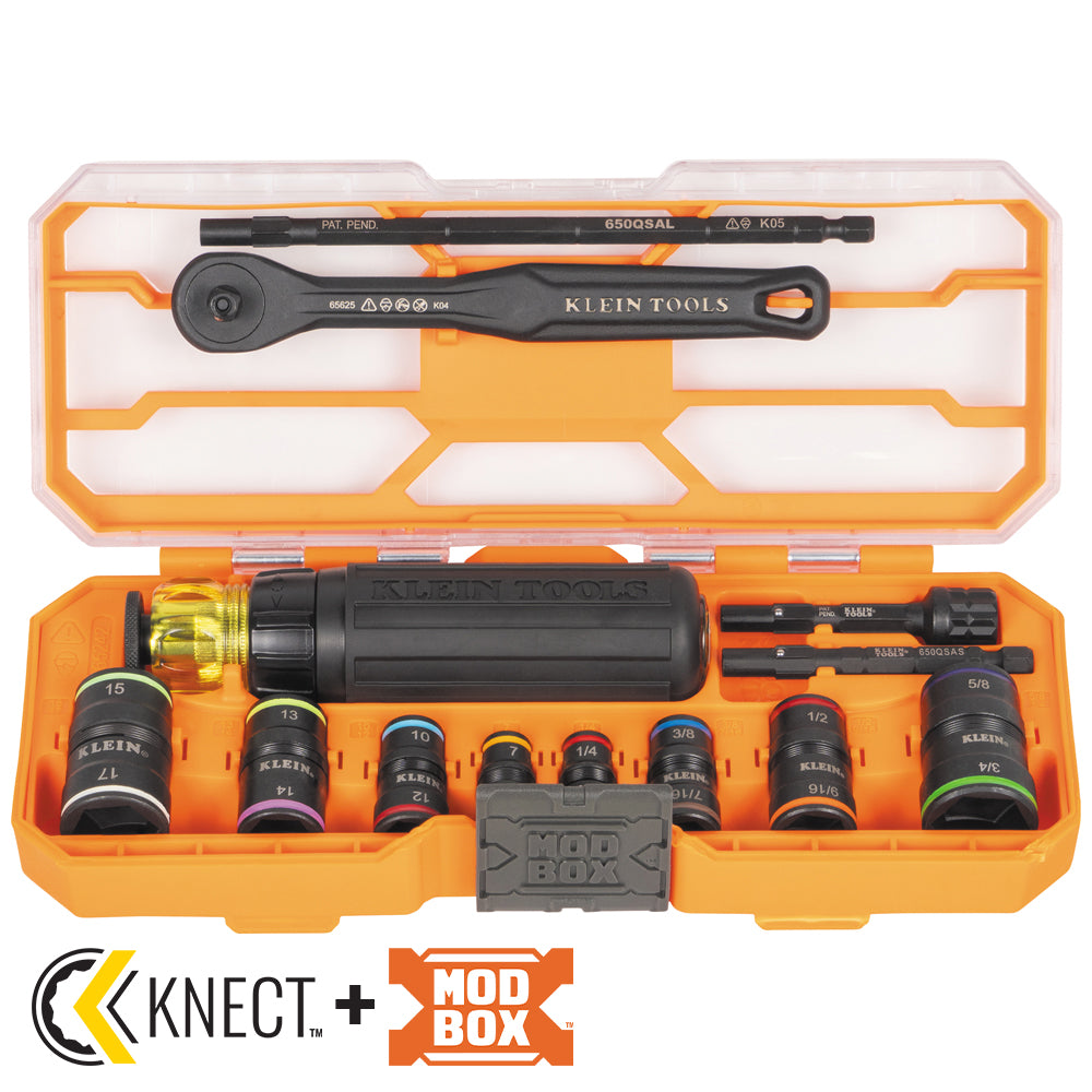 Klein 65242 Flip-16 KNECT Ratcheting Impact Flip Socket Screwdriver Set