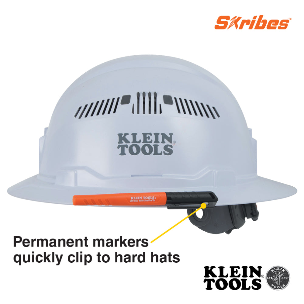 Klein 861002 Skribes Ultra Fine Tip Permanent Markers, Black, 2-Pack - 3