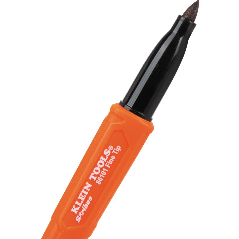 Klein 861014 Skribes Fine Tip Permanent Markers, Black, 4-Pack - 3
