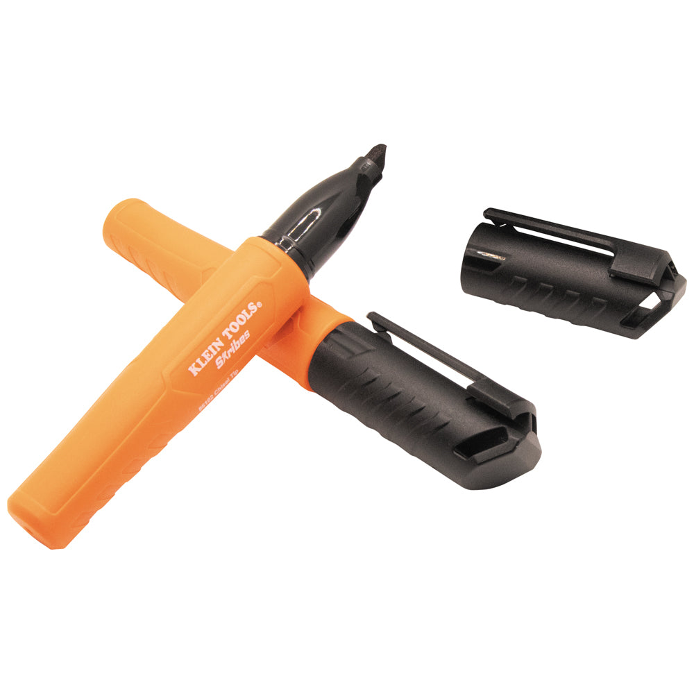 Klein 861023 Skribes Chisel Tip Permanent Markers, Black, 3-Pack - 2