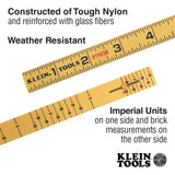 Klein 91163B Fiberglass Folding Rule, Outside Reading, Brick Scale - 2